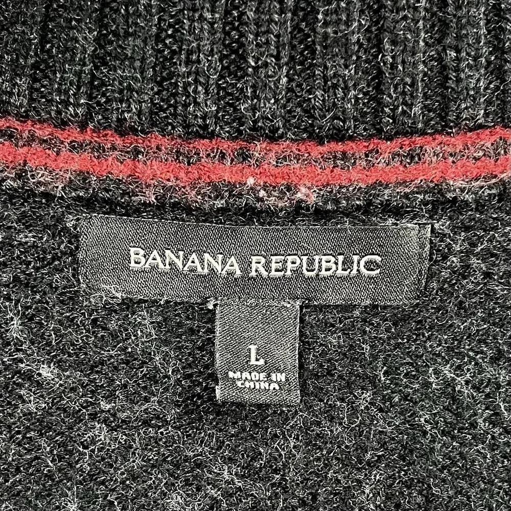 Banana Republic Mens Gray Full Zip Merino‎ Wool Cardigan Sweater Large Coastal